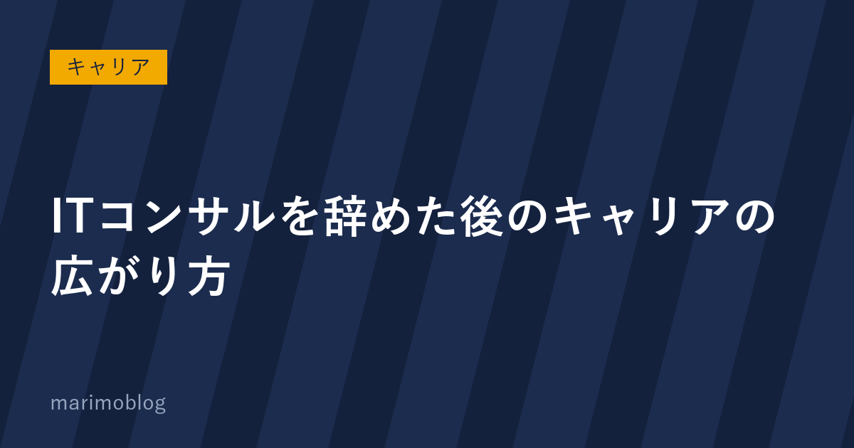 ITコンサルを辞めた後のキャリアの広がり方