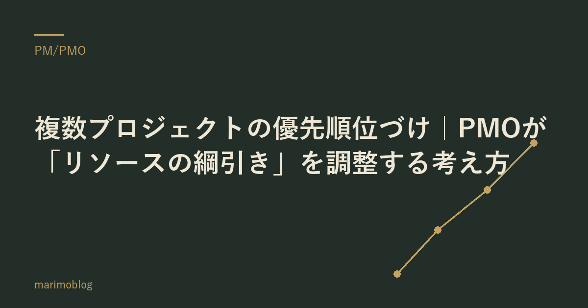 複数プロジェクトの優先順位づけ｜PMOが「リソースの綱引き」を調整する考え方