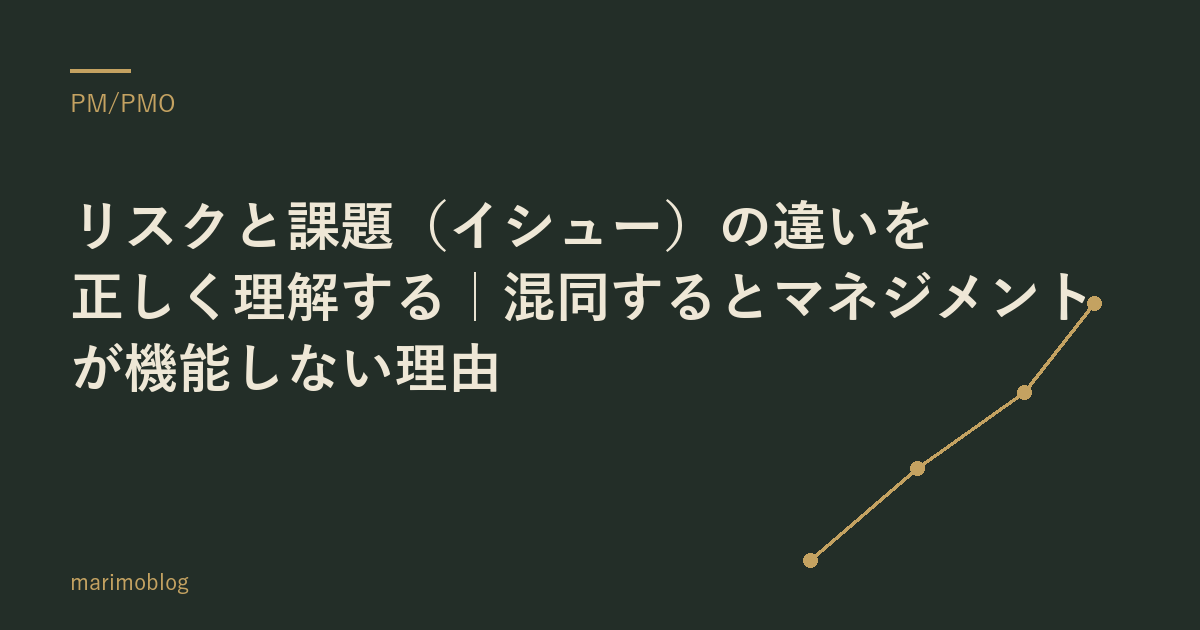 リスクと課題（イシュー）の違いを正しく理解する｜混同するとマネジメントが機能しない理由