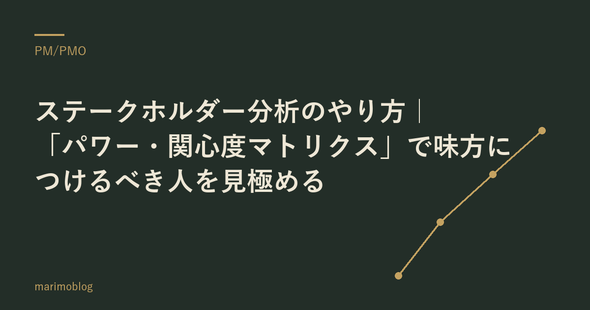 ステークホルダー分析のやり方｜「パワー・関心度マトリクス」で味方につけるべき人を見極める